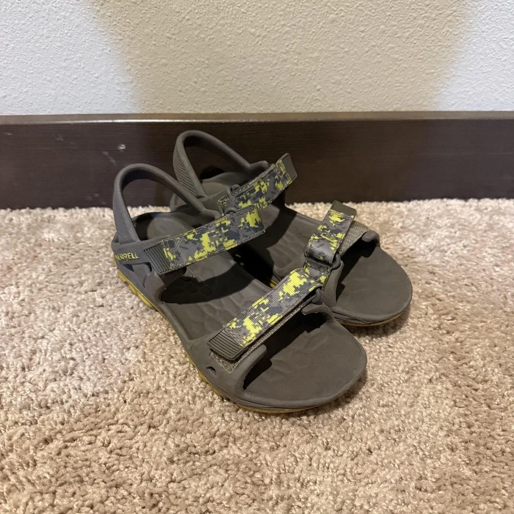 Merrell Sandals Shoes Boys Size 1 Gray Hydro Drift Water Slingback Trail